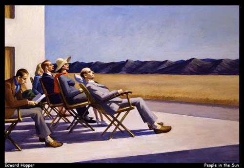 edward-hopper - -people-in-the-sun_11012846004_o(1) Poster Canvas Print Art Pain