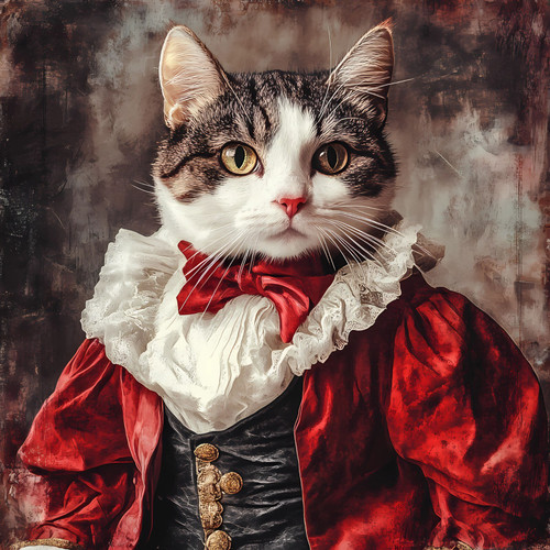 Gentleman Cat in red suit Art Gallery Poster Canvas Print Wall Decoration A0 A1