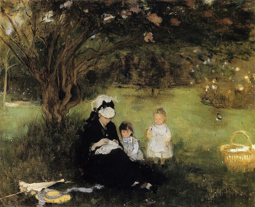 Lilacs-at-Maurecourt-by-Berthe-Morisot-1874 Art Gallery Poster Canvas Print Wall