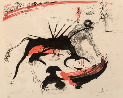 Salvador Dalí (1904-1989). Bullfight #3, 1966 Poster Canvas Movie Film Print A0