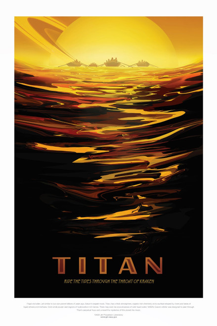 Visions of the Future NASA Titan Ride the Tides Poster Canvas Movie Film Print A