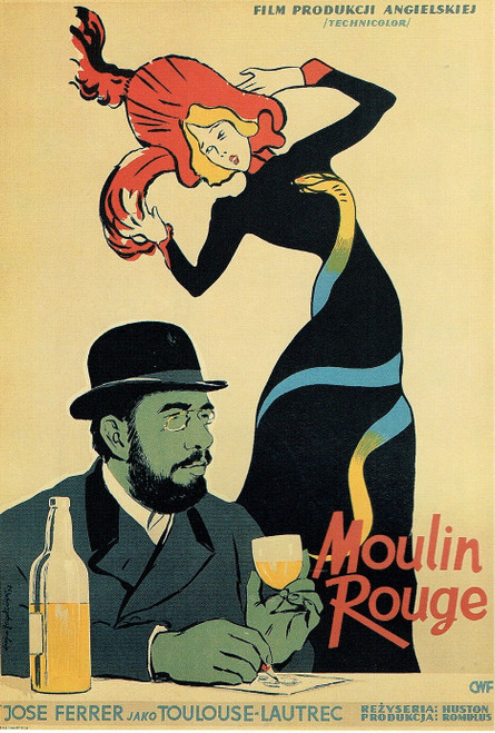 Moulin Rouge- Polish 1952 small Poster Canvas Movie Film Print A0 A1 A2 A3 A4 A5