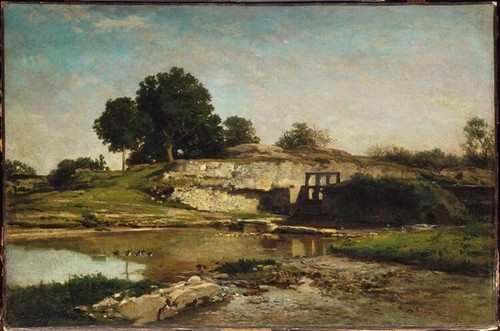the-flood-gate-at-optevoz-1859 Poster Canvas Movie Film Print A0 A1 A2 A3 A4 A5