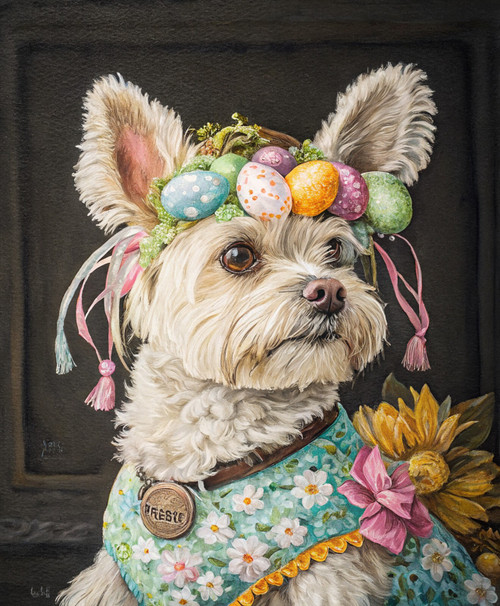 Easter Gift for Pet LoversSpringtime Pet PortraitRenaissance Pet Portrait from P