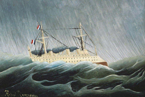 The Ship in the Storm, Rousseau Poster Canvas Movie Film Print A0 A1 A2 A3 A4 A5