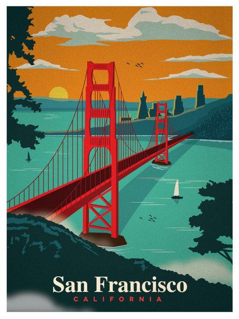 San Francisco Vintage Travel 56 Poster Canvas Movie Film Print A0 A1 A2 A3 A4 A5