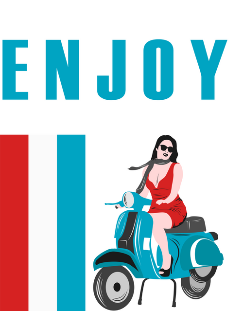 Life is Short Enjoy the Scooter Ride Poster Canvas Movie Film Print A0 A1 A2 A3