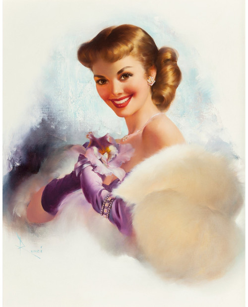PinUp Girl - EDWARD RUNCI Purple is So Her Color Poster Canvas Movie Film Print