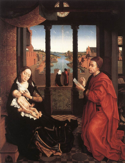 Weyden_St_Luke_Drawing_a_Portrait_of_the_Madonna_undated Poster Canvas Movie Fil