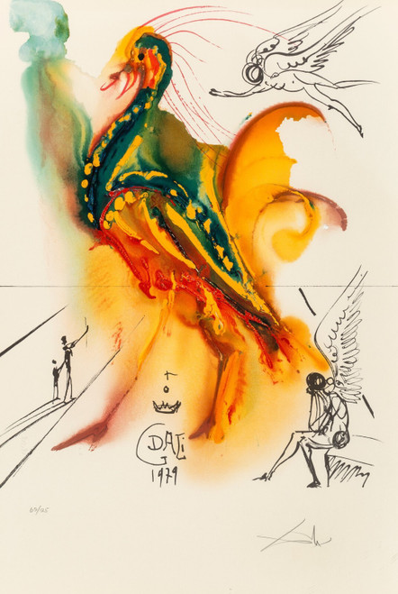 Salvador Dalí (1904-1989). Le grand pavon, 1996 Poster Canvas Movie Film Print A