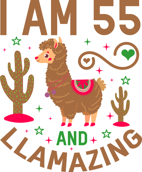 I Am 55 And Llamazing (2) Poster Canvas Movie Film Print A0 A1 A2 A3 A4 A5 A6 Ar