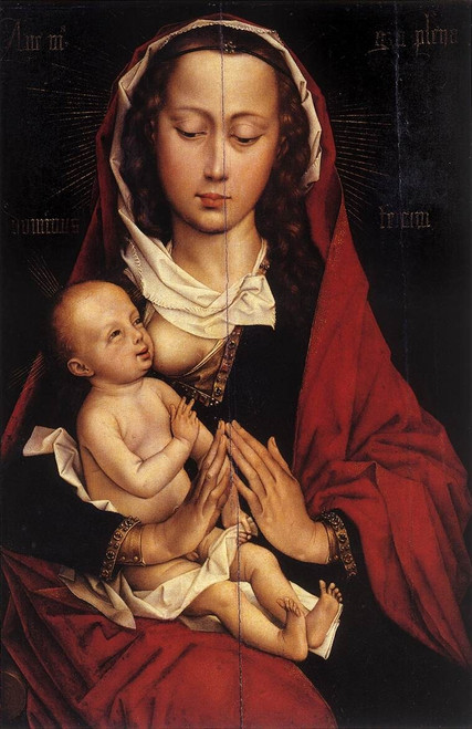 Weyden_Portrait_Diptych_of_Laurent_Froimont_(left_wing) Poster Canvas Movie Film