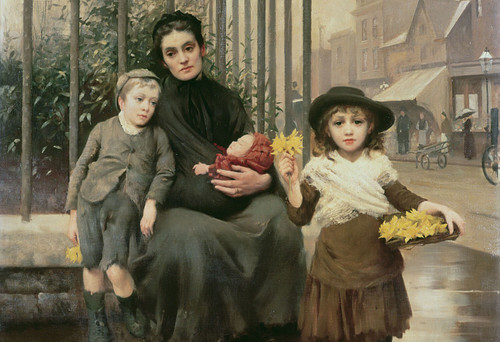 Thomas Benjamin Kennington - The Pinch of Poverty Poster Canvas Movie Film Print