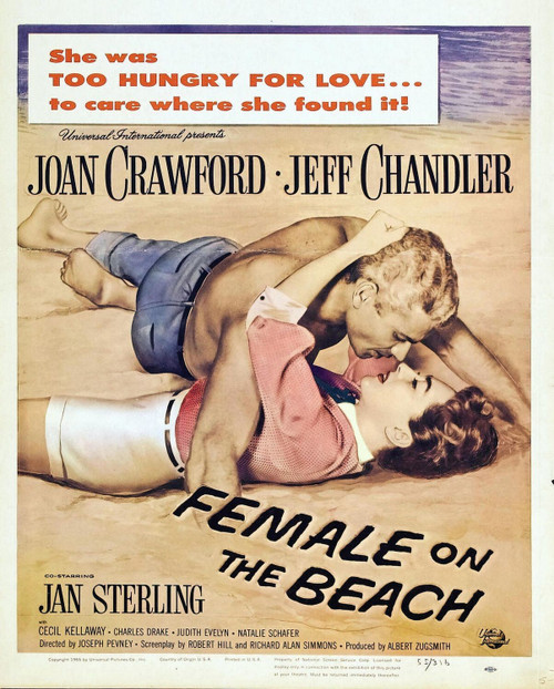 Female on the Beach (1955)_1 Movie Film Poster Canvas iconic design
