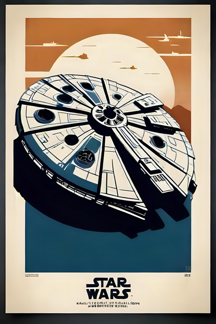 Star Wars Minimalist Travel poster Falcom millenium Poster Canvas Movie Film Pri