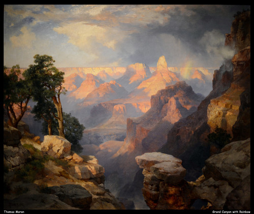 thomas-moran---grand-canyon-with-rainbow--jpb_24132414580_o(1) Poster Canvas Mov