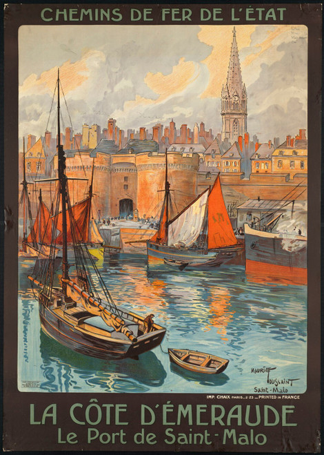 San Malo Port Vintage Travel 99 Poster Canvas Movie Film Print A0 A1 A2 A3 A4 A5