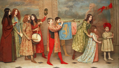 Thomas Cooper Gotch - A Pageant of Childhood Poster Canvas Movie Film Print A0 A