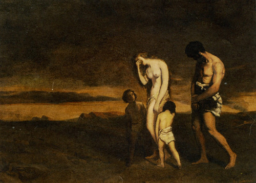 Theodore Chasseriau - Punishment of Cain 1836 Poster Canvas Movie Film Print A0