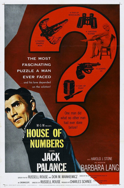 House of Numbers (1957)_0 Movie Film Poster Canvas iconic design House of Numbers (1957)_0 Movie Film Poster Canvas iconic design