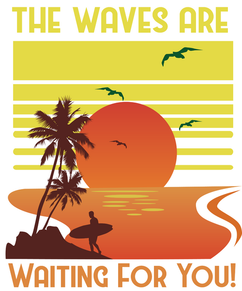 The Waves are Waiting for You Poster Canvas Movie Film Print A0 A1 A2 A3 A4 A5 A