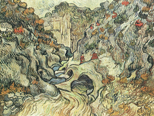 Vincent Van Gogh - Les Peiroules the Ravine 1889 Poster Canvas Movie Film Print