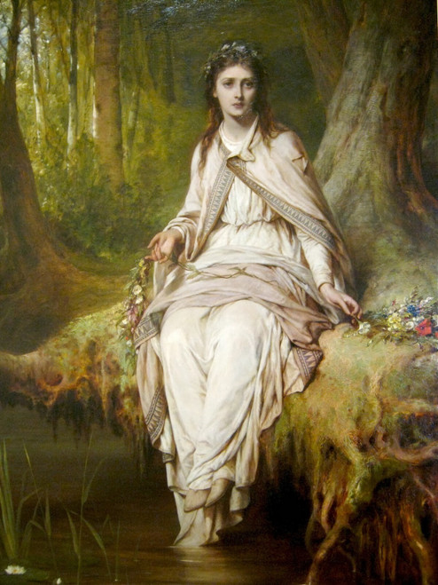 Thomas Francis Dicksee - Ophelia2 Poster Canvas Movie Film Print A0 A1 A2 A3 A4