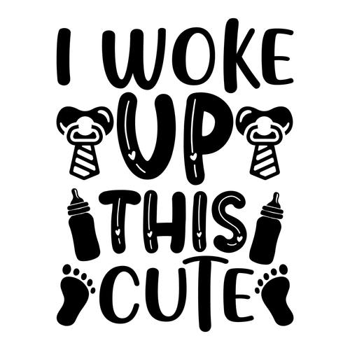 i woke up this cute-01 (6) Poster Canvas Movie Film Print A0 A1 A2 A3 A4 A5 A6 A