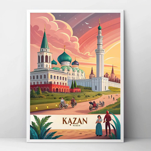 Captivating Kazan Russia Travel Poster - Landmark and Culture Art Print Poster C