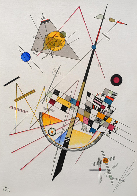 Wassily Kandinsky - Delicate Tension 1923 New Version For Customer 2 Poster Canv