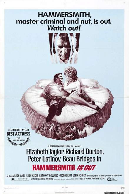 Hammersmith Is Out (1972)_0 Movie Film Poster Canvas iconic design