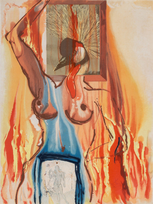Salvador Dalí (1904-1989). Le Phénix, from Alchemie des Philosophes, 1975. Poste