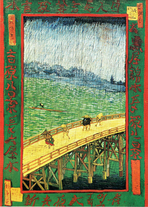 Vincent Van Gogh - Japonaiserie the bridge in the Rain 1887 Poster Canvas Movie