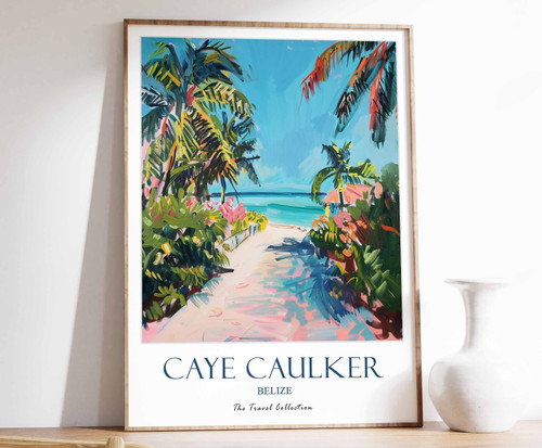 5_Caye Caulker Print, Caye Caulker Travel Poster, Caribbean Travel Print, Tropic