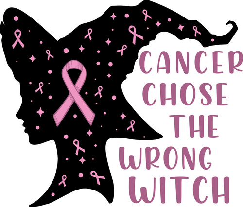 L201013-02-Cancer-Chose-The-Wrong-Witch-Halloween Poster Canvas Movie Film Print