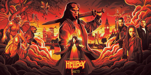 Hellboy (2019)_2 Movie Film Poster Canvas iconic design