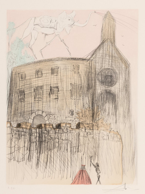 Salvador Dalí (1904-1989). Le chateau de Gala, from After 50 years of Surrealism