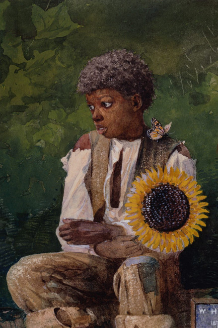 Taking Sunflower to Teacher, Winslow Homer Poster Canvas Movie Film Print A0 A1