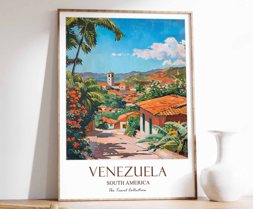 7_Venezuela Travel Poster, Venezuela Print, South America Travel Art, Tropical d