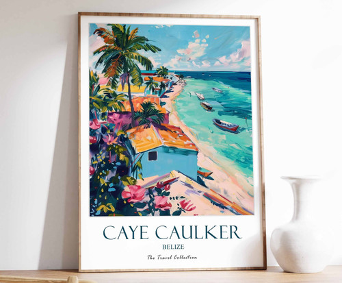 7_Caye Caulker Print, Caye Caulker Travel Poster, Caribbean Travel Print, Tropic