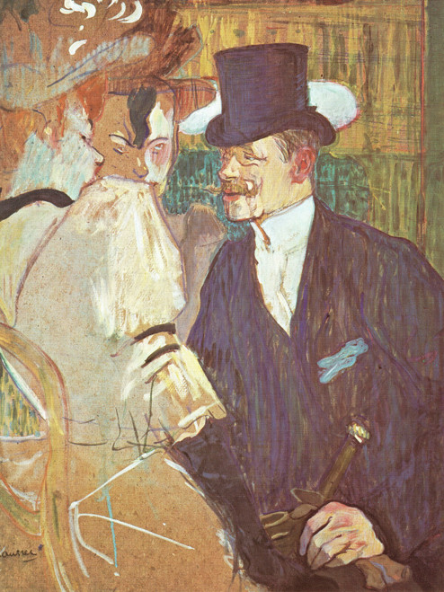 Henri de Toulouse-Lautrec- The Englishman at the Moulin Rouge-1892 Poster Canvas
