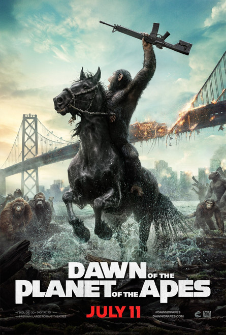 Dawn of the Planet of the Apes (2014)_6 Movie Film Poster Canvas iconic design