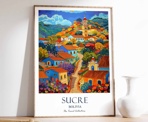 8_Sucre Print, Sucre Travel Poster, Bolivia Travel Print, Tropical Decor, Botani