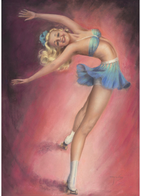 PinUp Girl - BILLY DE VORSS Skating Vanities of 1950 Poster Canvas Movie Film Pr