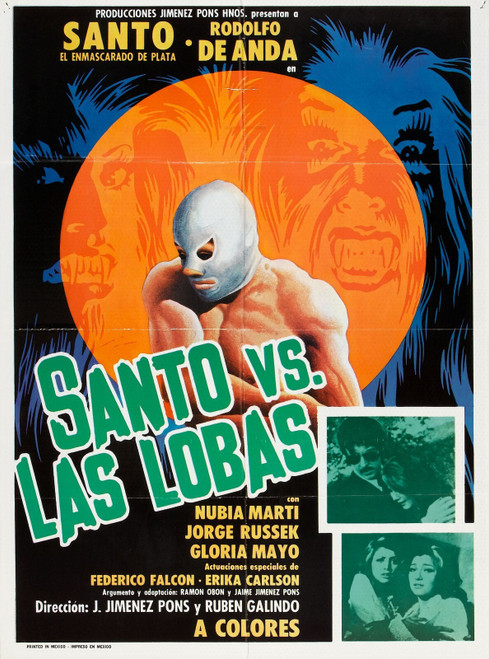 Santo Vs She Wolves 01 Poster Canvas Movie Film Print A0 A1 A2 A3 A4 A5 A6 Art W