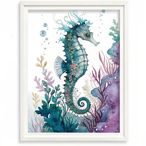 Watercolour Seahorse Artwork Print (2) Poster Canvas Movie Film Print A0 A1 A2 A