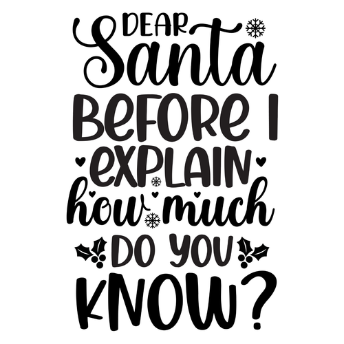 Dear santa before i explain how much do you know-01 Custom Made Poster Canvas Pr