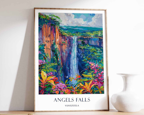 4_Angel Falls Poster, Venezuela Poster, Waterfall Poster, Travel Poster, South A
