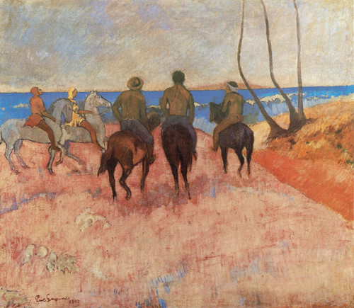 Paul Gauguin- Horseman on the Beach(2)- 1902 Poster Canvas Movie Film Print A0 A
