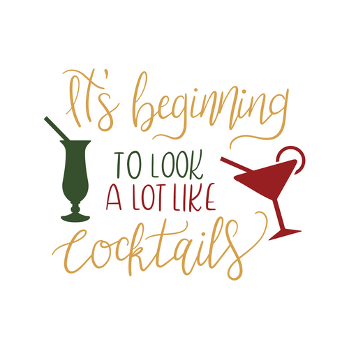 Its Beginning To Look a Lot Like Cocktails Funny Poster Creative Canvas Print A0